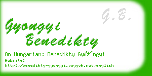 gyongyi benedikty business card